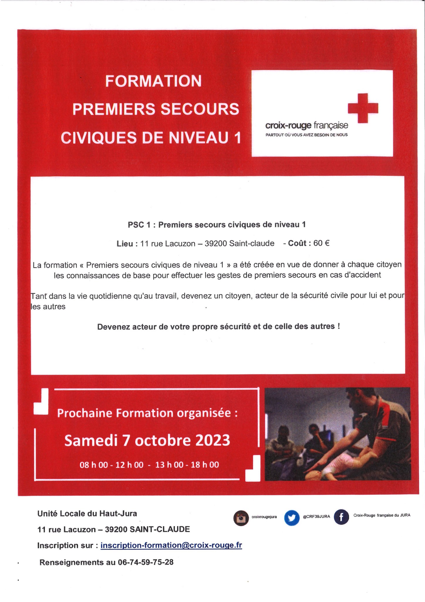 Formations de premiers secours – Mairie Saint-Claude-de-Diray