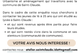 UN GROUPE D’ÉTUDIANTS À LA RECHERCHE DE JEUNES ÂGÉS DE 16 À 25 ANS